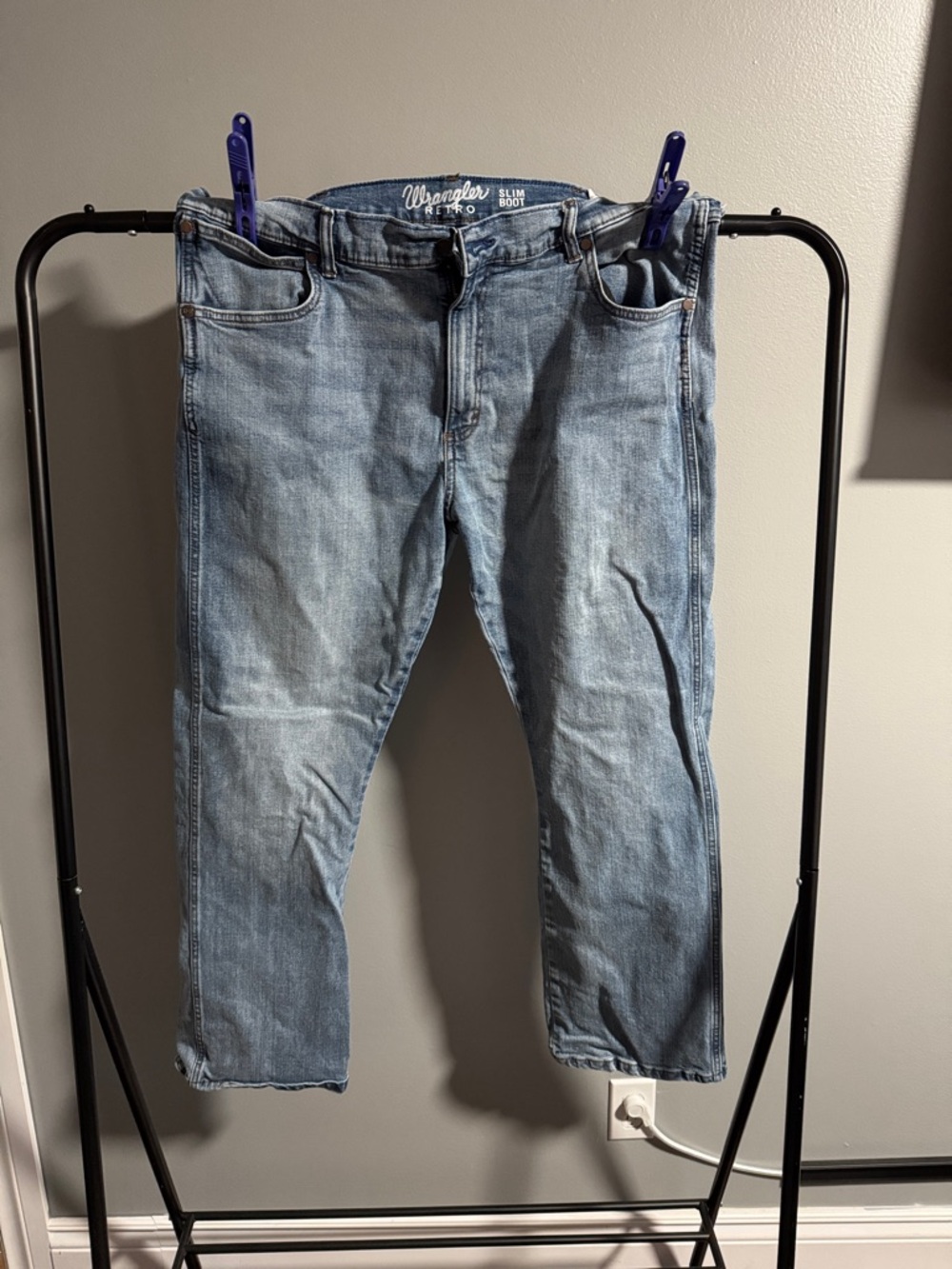 Wrangler Light Blue Slim Straight Men's Jeans 38x32